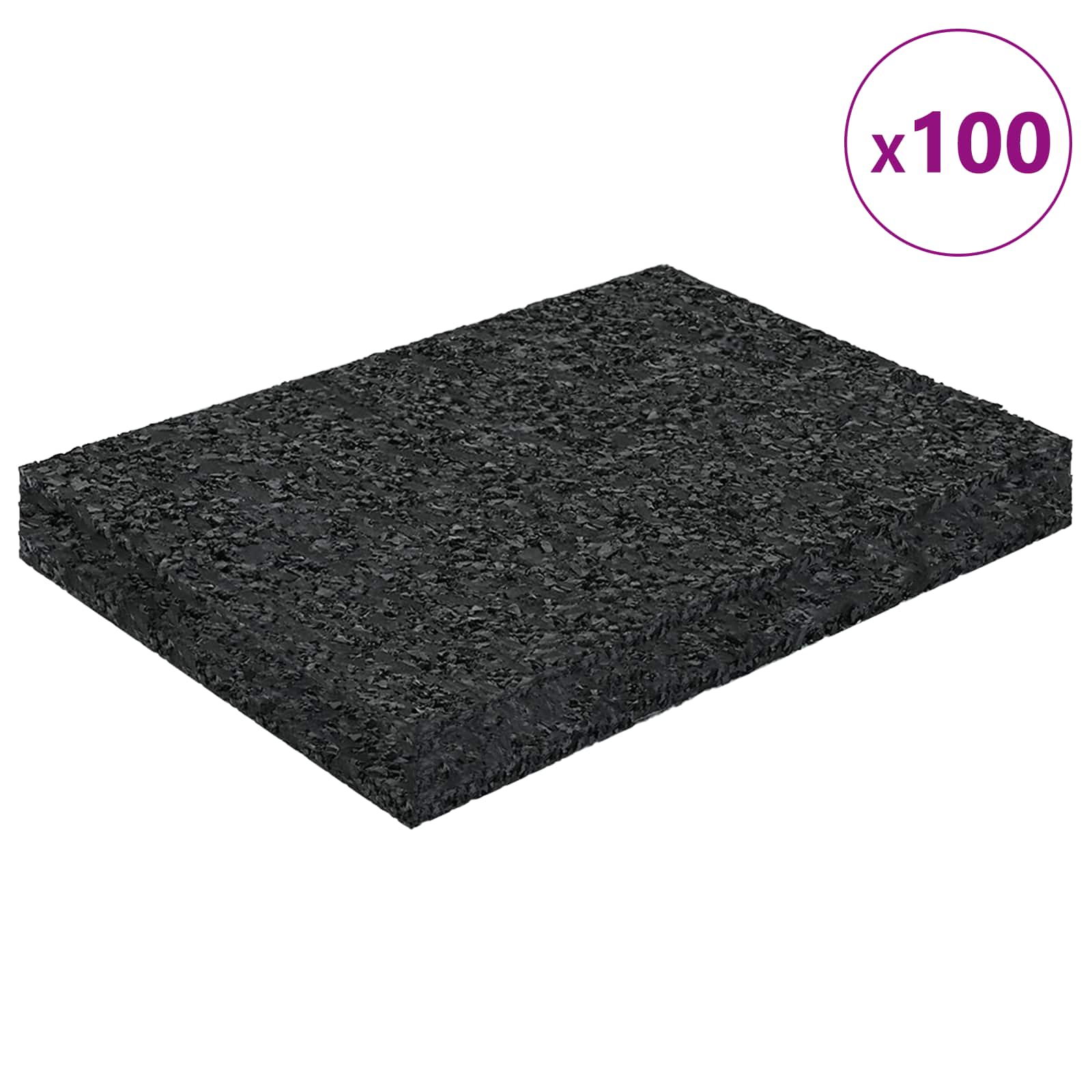 Vidaxxl Gummiauflage aus schwarzem Gummi