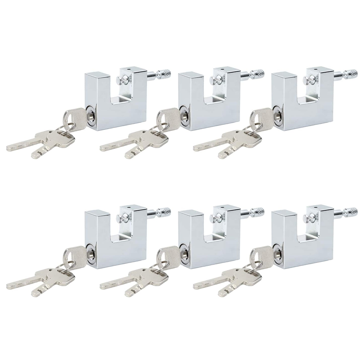 Vidaxxl Vorhängeschloss 6 Stück Silber 4,2 x 1,9 x 4 cm Eisen
