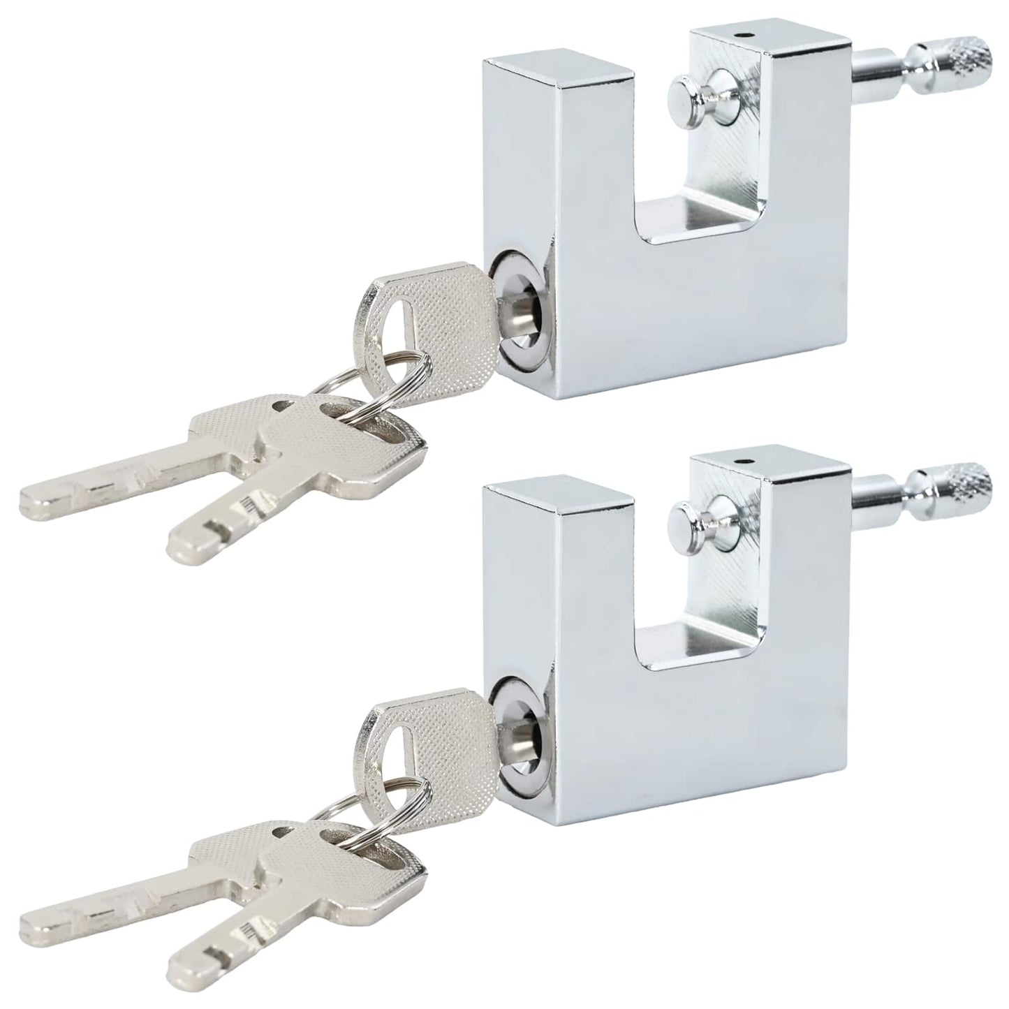 Vidaxxl Vorhängeschloss 2 Stück Silber 5 x 1,9 x 4,5 cm Eisen
