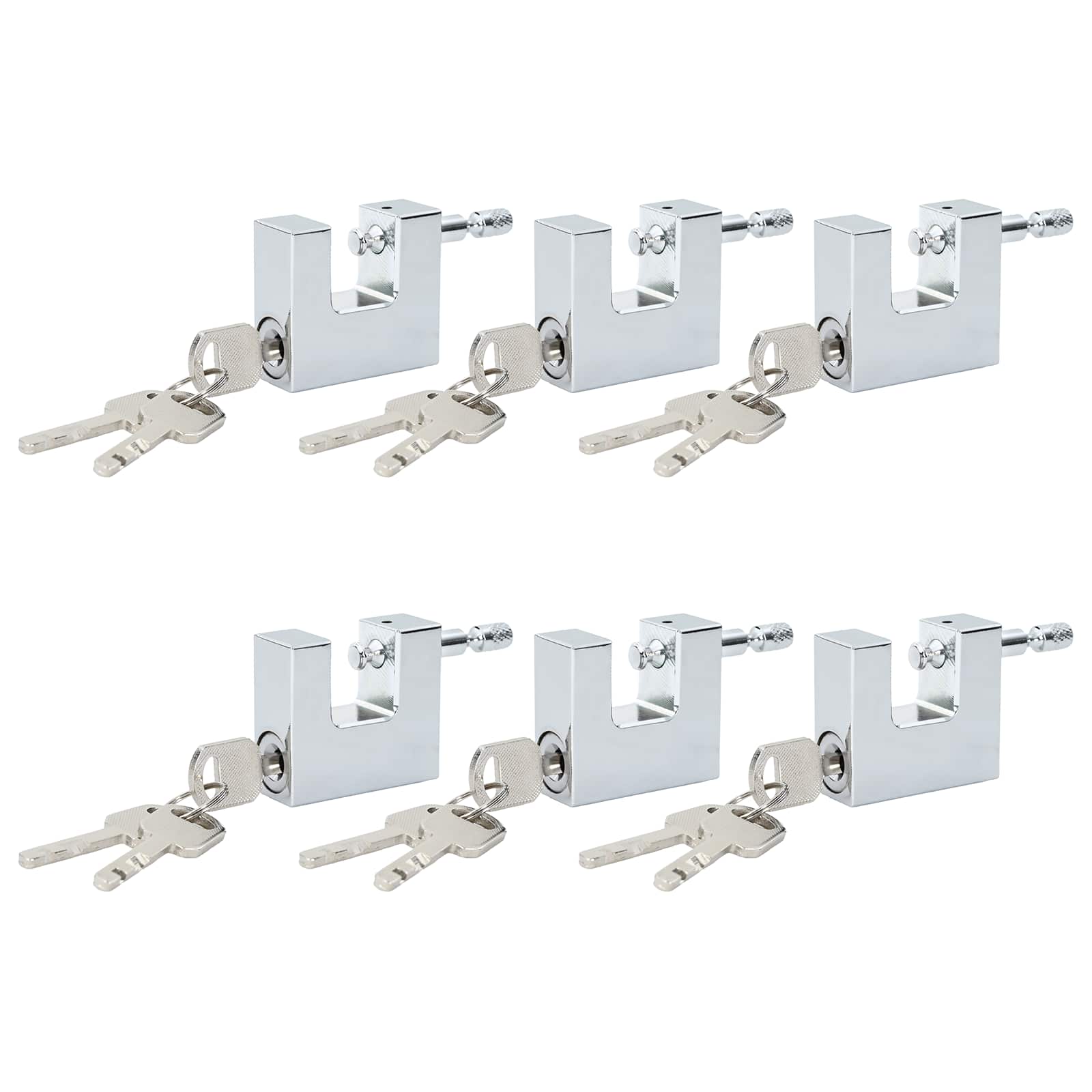 Vidaxxl Vorhängeschloss 6 Stück Silber 5 x 1,9 x 4,5 cm Eisen