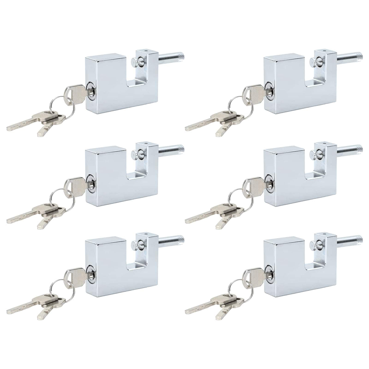 Vidaxxl Vorhängeschloss 6 Stück Silber 6 x 2 x 4,5 cm Eisen