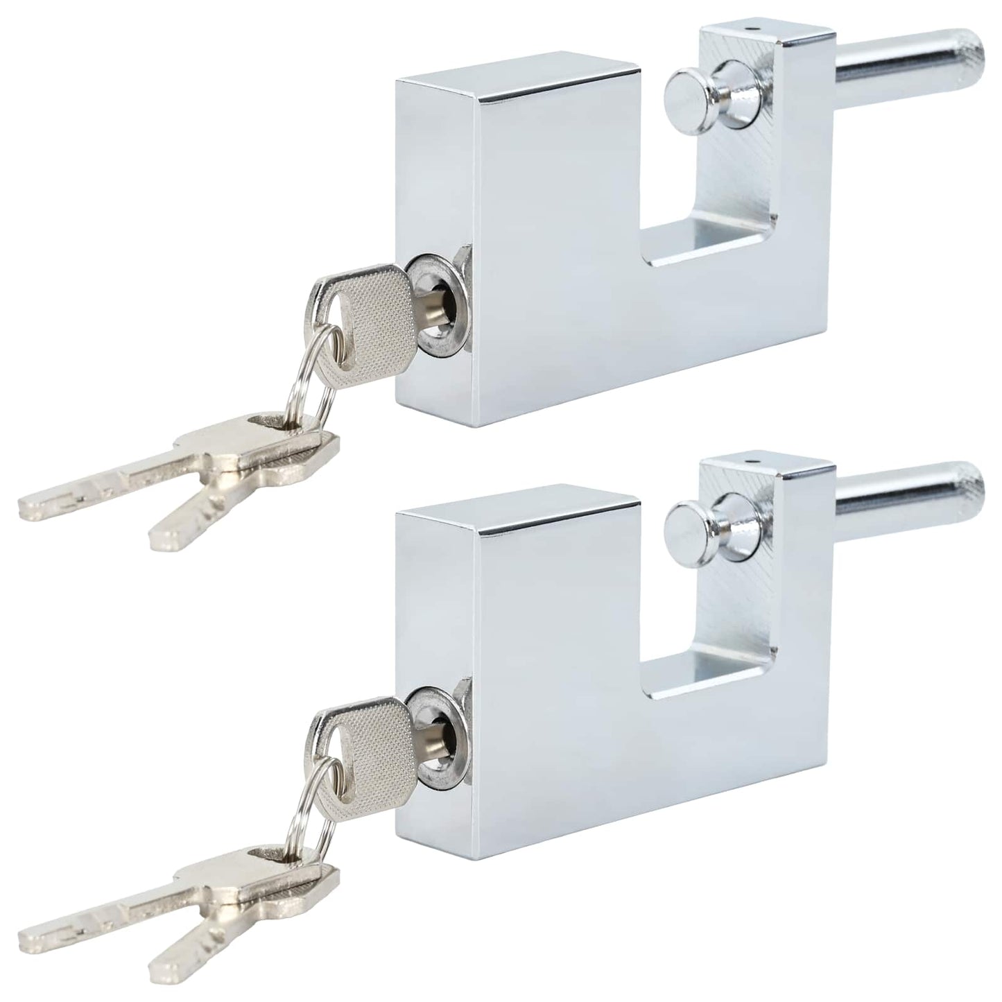 Vidaxxl Vorhängeschloss 2 Stück Silber 8,7 x 1,9 x 5,5 cm Eisen