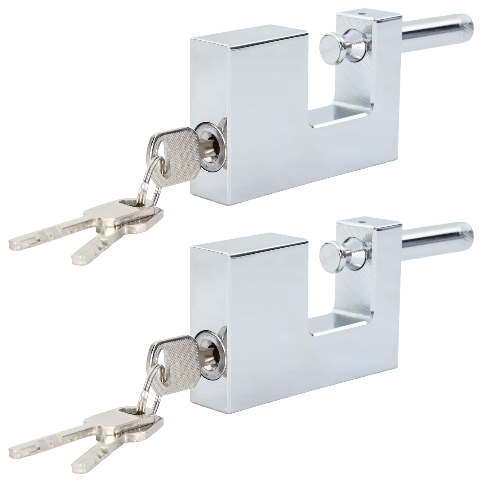 Vidaxxl Vorhängeschloss 2 Stück Silber 8,7 x 1,9 x 5,5 cm Eisen