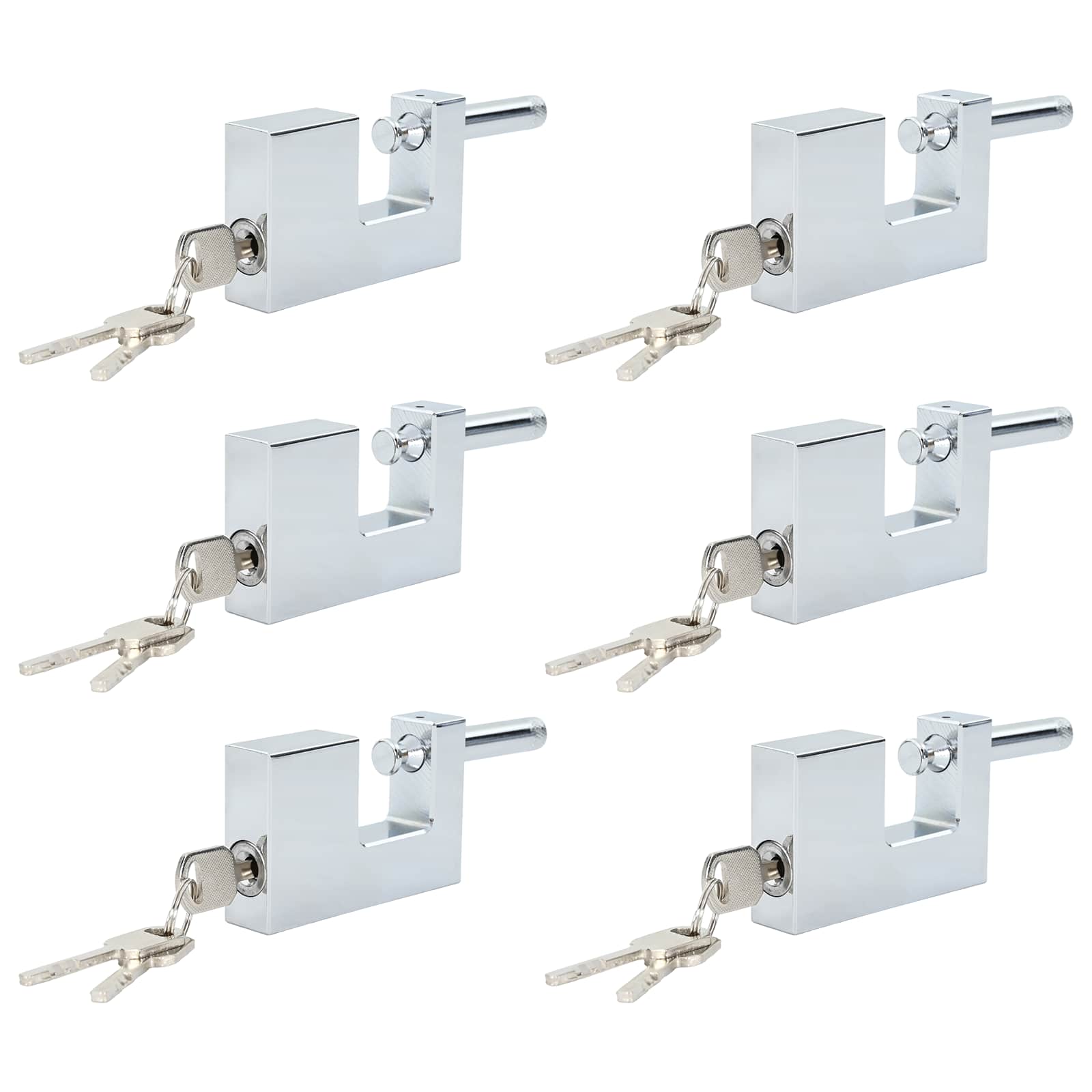 Vidaxxl Vorhängeschloss 6 Stück Silber 8,7 x 1,9 x 5,5 cm Eisen