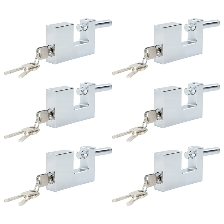 Vidaxxl Vorhängeschloss 6 Stück Silber 8,7 x 1,9 x 5,5 cm Eisen