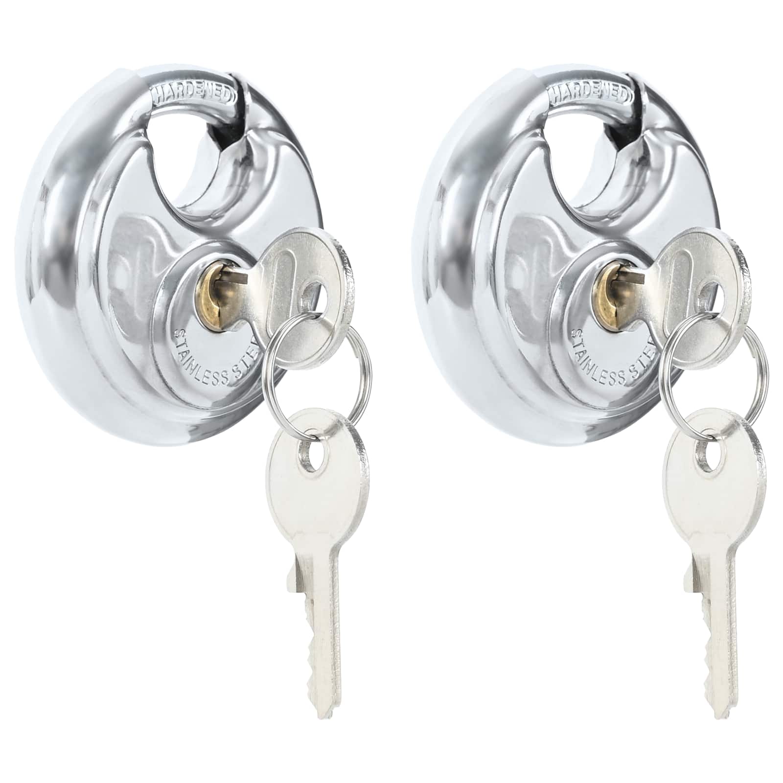 Vidaxl Diskusschlösser mit Schlüssel 2 Stück Silber 6 x 2,3 x 6 cm