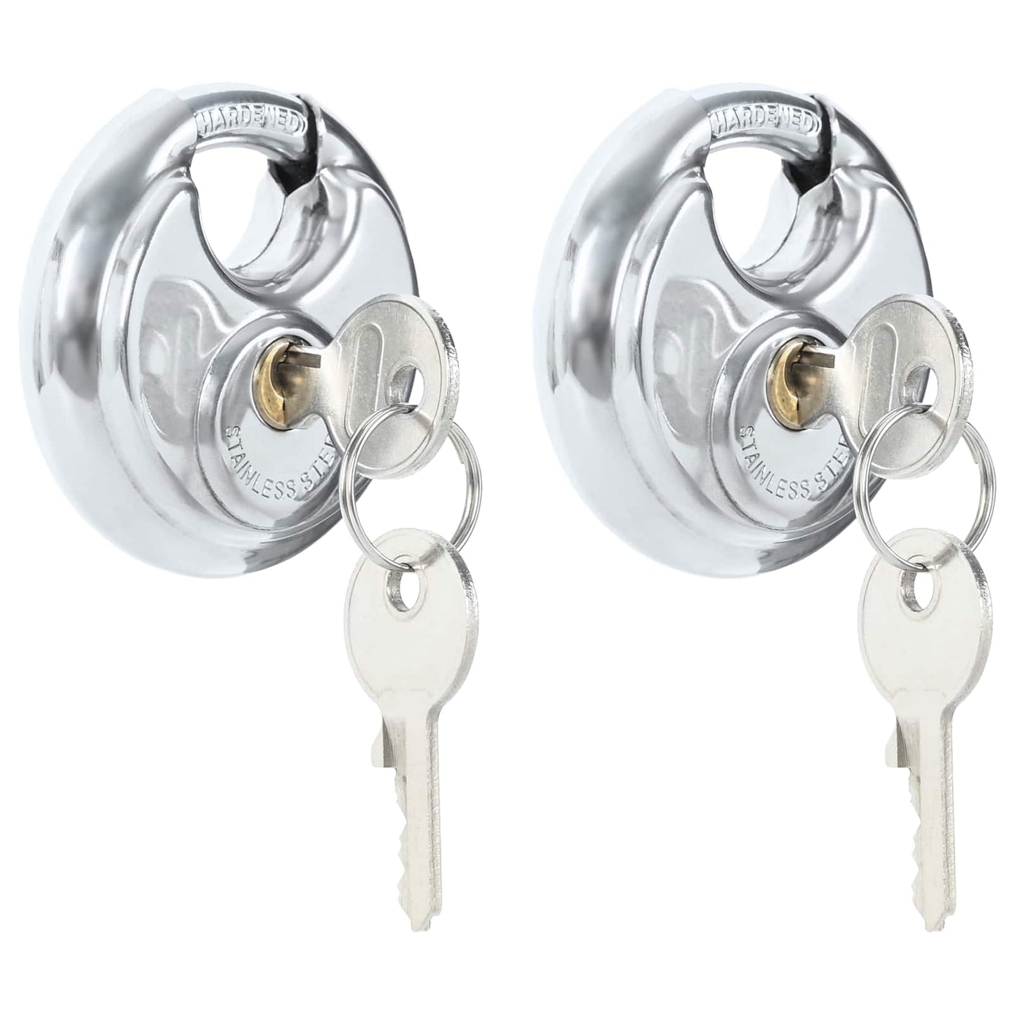 Vidaxl Diskusschlösser mit Schlüssel 2 Stück Silber 7 x 2,4 x 7 cm