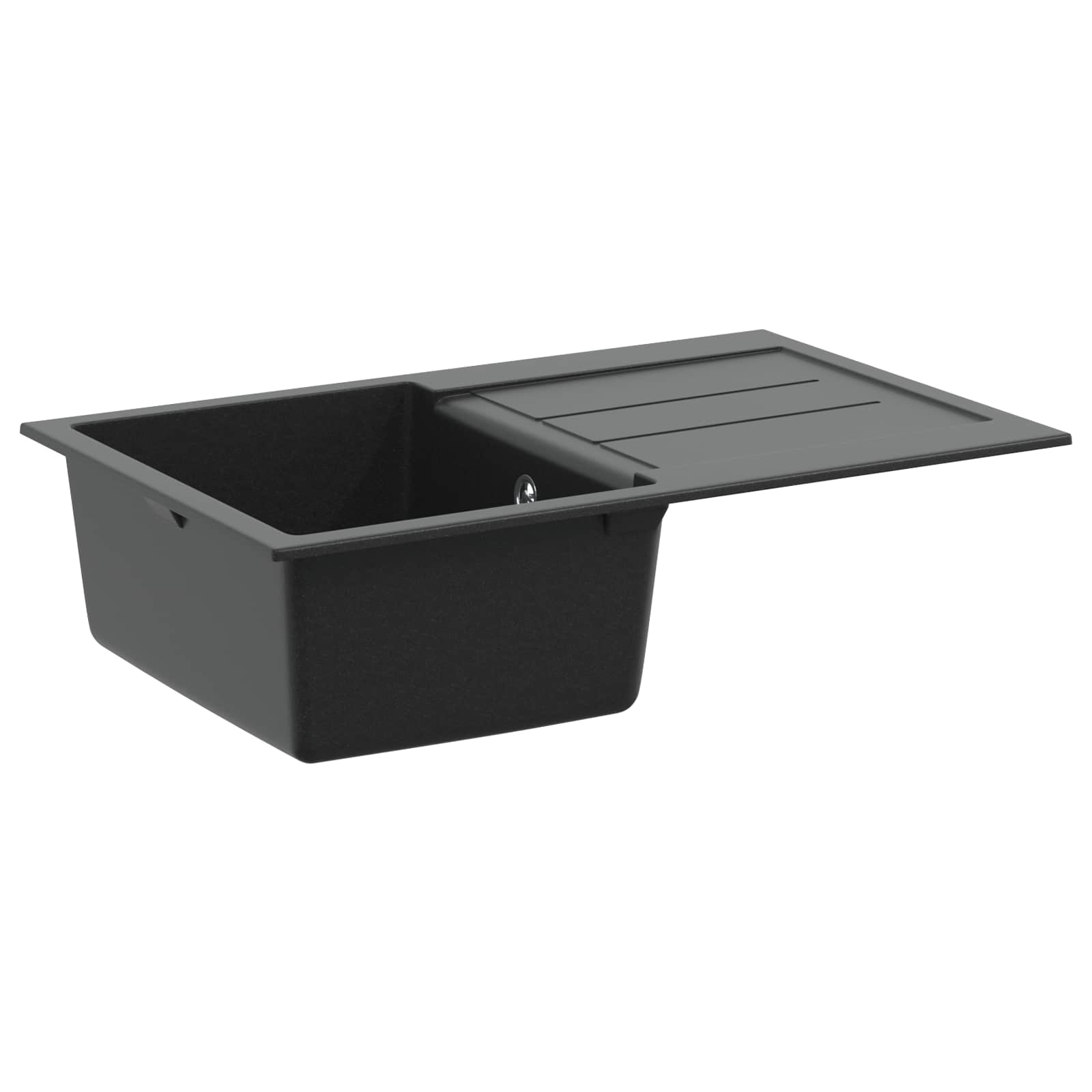 Vidaxl Wasbak Schwarz 780 x 500 mm 80 % Schwarz und 20 % Hart