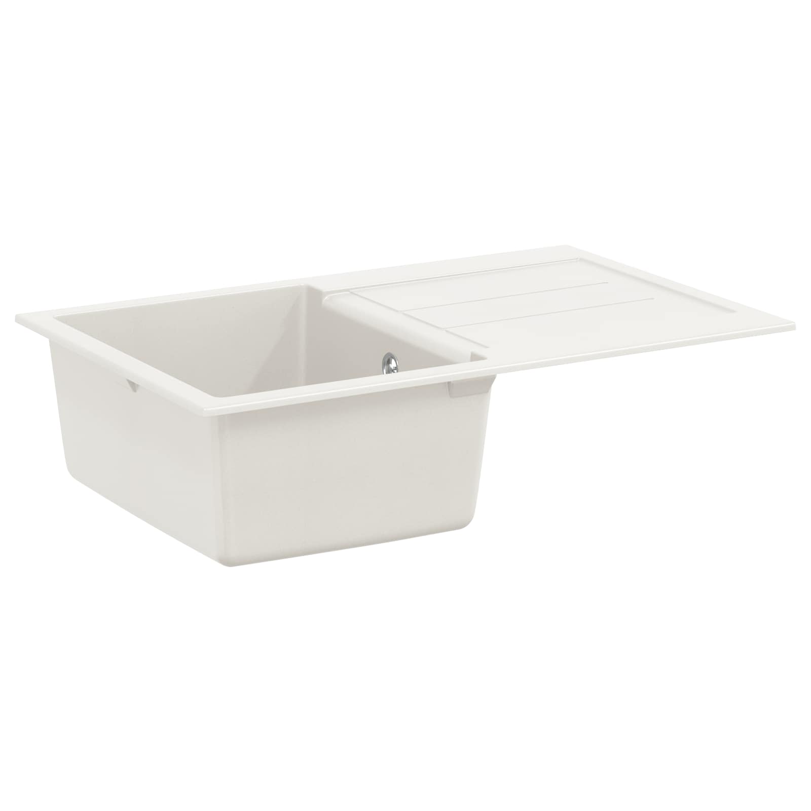 Vidaxx weißes Waschbecken 780 x 500 mm 80 % Quarz und 20 % Harz