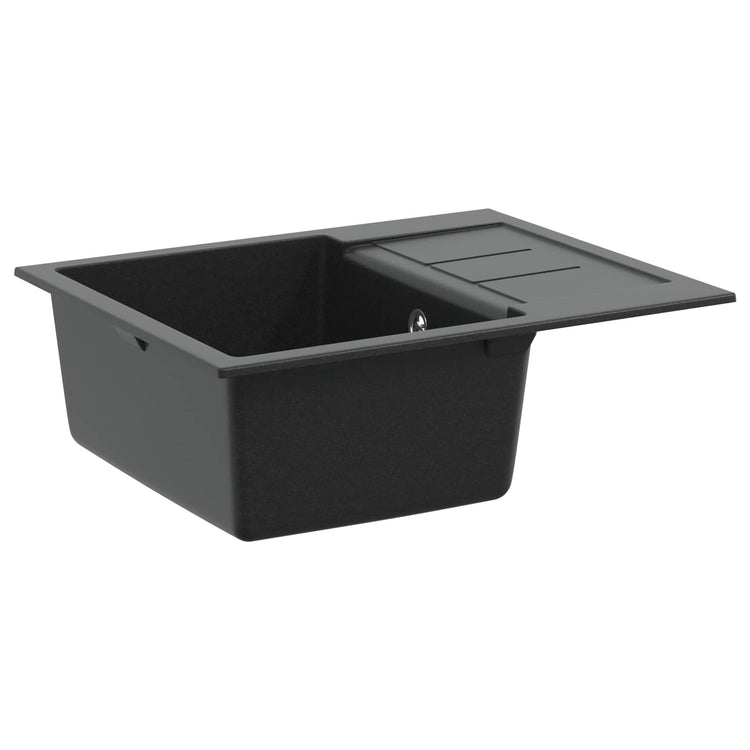 VidaXL Spüle schwarz 620 x 500 mm 80 % Quarz und 20 % Harz