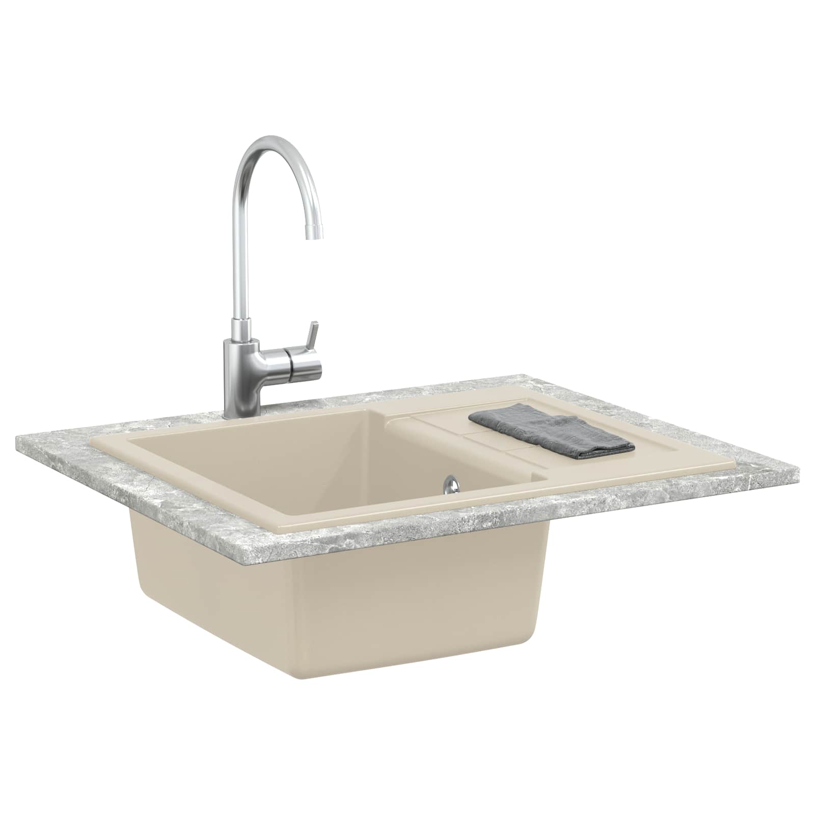Vidaxx Waschbecken Beige 620 x 500 mm 80 % Quarz und 20 % Harz