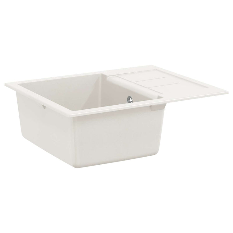Vidaxx weißes Waschbecken 620 x 500 mm 80 % Quarz und 20 % Harz