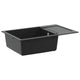 VidaXL Spüle schwarz 780 x 500 mm 80 % Quarz und 20 % Harz