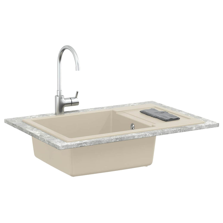 Vidaxx Waschbecken Beige 780 x 500 mm 80 % Quarz und 20 % Harz