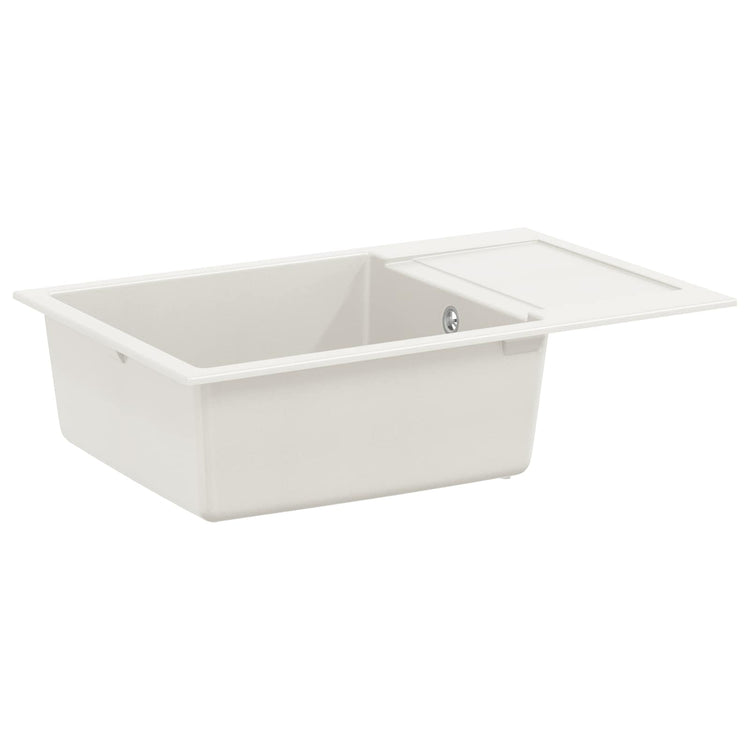Vidaxx weißes Waschbecken 780 x 500 mm 80 % Quarz und 20 % Harz