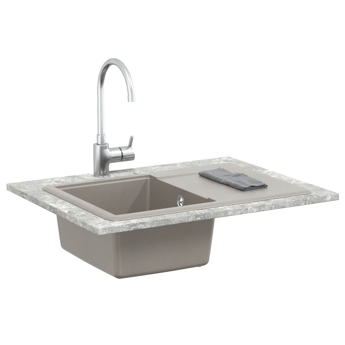 Vidaxx Waschbecken grau 670 x 460 mm 80 % Quarz und 20 % Harz