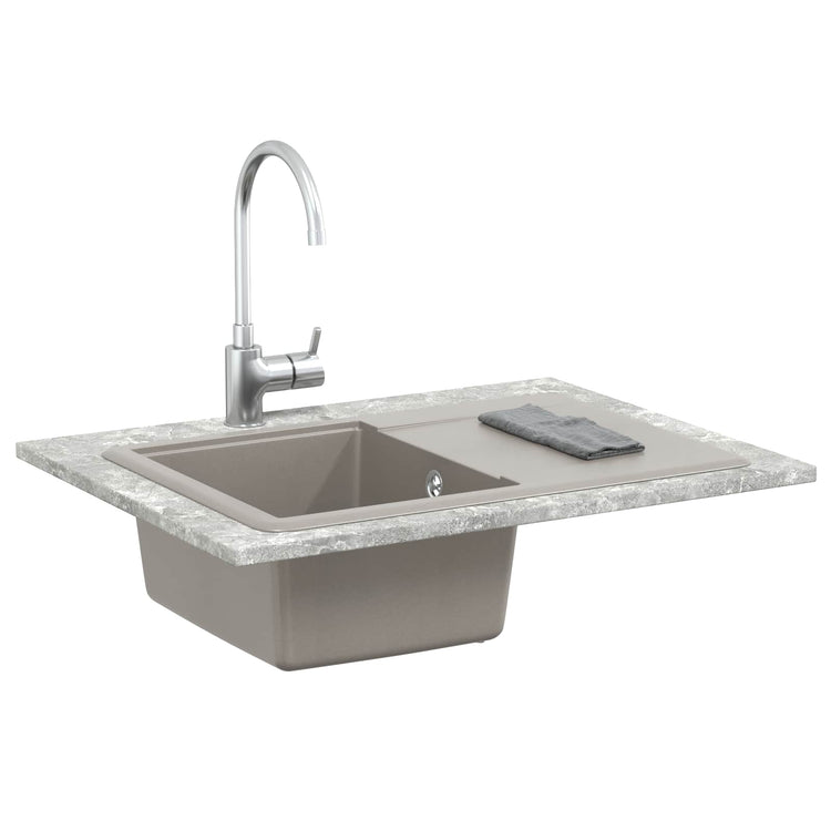 Vidaxx Waschbecken grau 670 x 460 mm 80 % Quarz und 20 % Harz