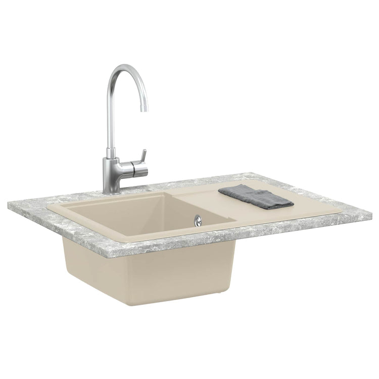 Vidaxx Waschbecken Beige 670 x 460 mm 80 % Quarz und 20 % Harz