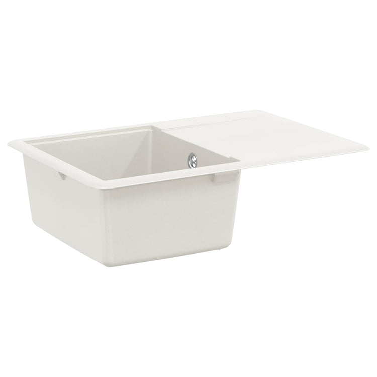 Vidaxx weißes Waschbecken 670 x 460 mm 80 % Quarz und 20 % Harz