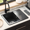 VidaXL Spüle schwarz 560 x 460 mm 80 % Quarz und 20 % Harz