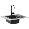 VidaXL Spüle schwarz 560 x 460 mm 80 % Quarz und 20 % Harz
