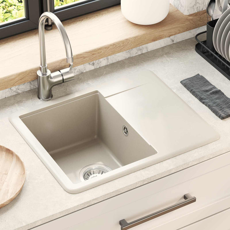 Vidaxx Waschbecken Beige 560 x 460 mm 80 % Quarz und 20 % Harz