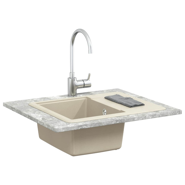 Vidaxx Waschbecken Beige 560 x 460 mm 80 % Quarz und 20 % Harz