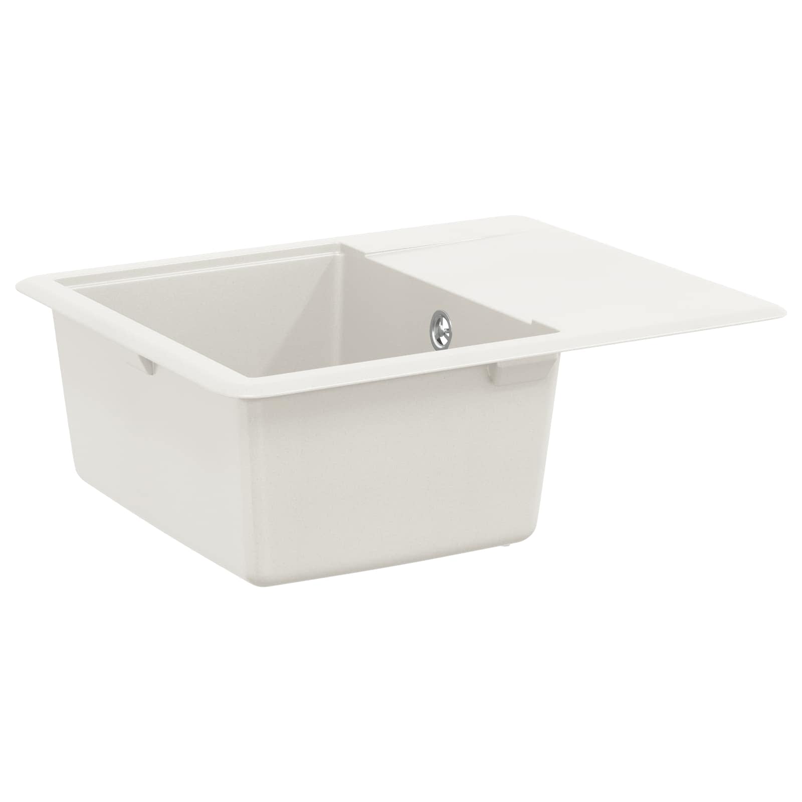 Vidaxx weißes Waschbecken 560 x 460 mm 80 % Quarz und 20 % Harz