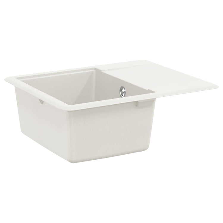 Vidaxx weißes Waschbecken 560 x 460 mm 80 % Quarz und 20 % Harz