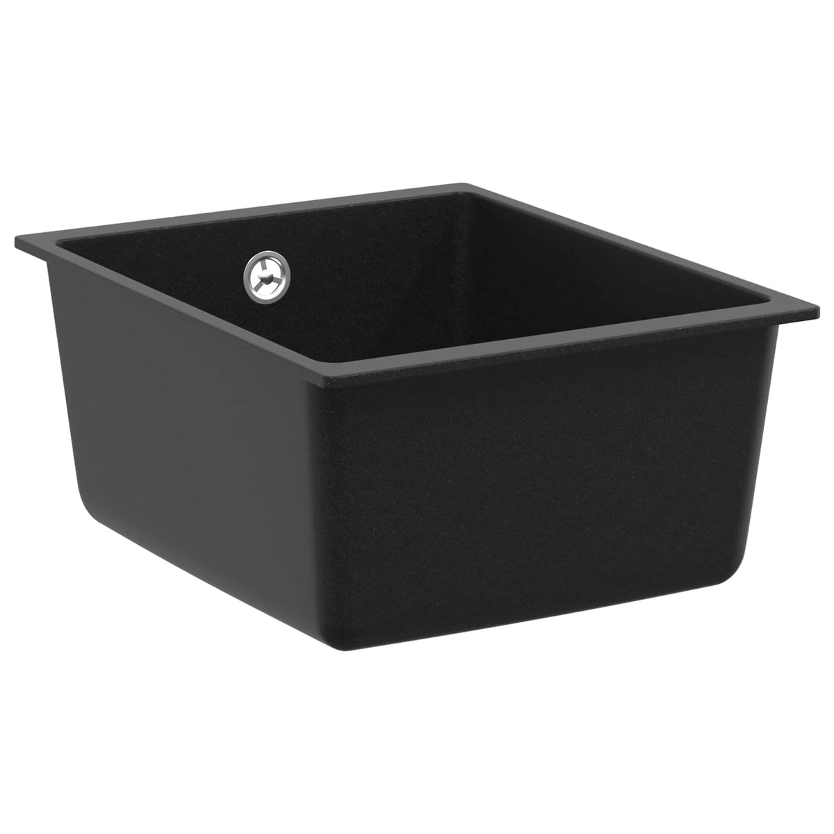 VidaXL Spüle schwarz 370 x 460 mm 80 % Quarz und 20 % Harz