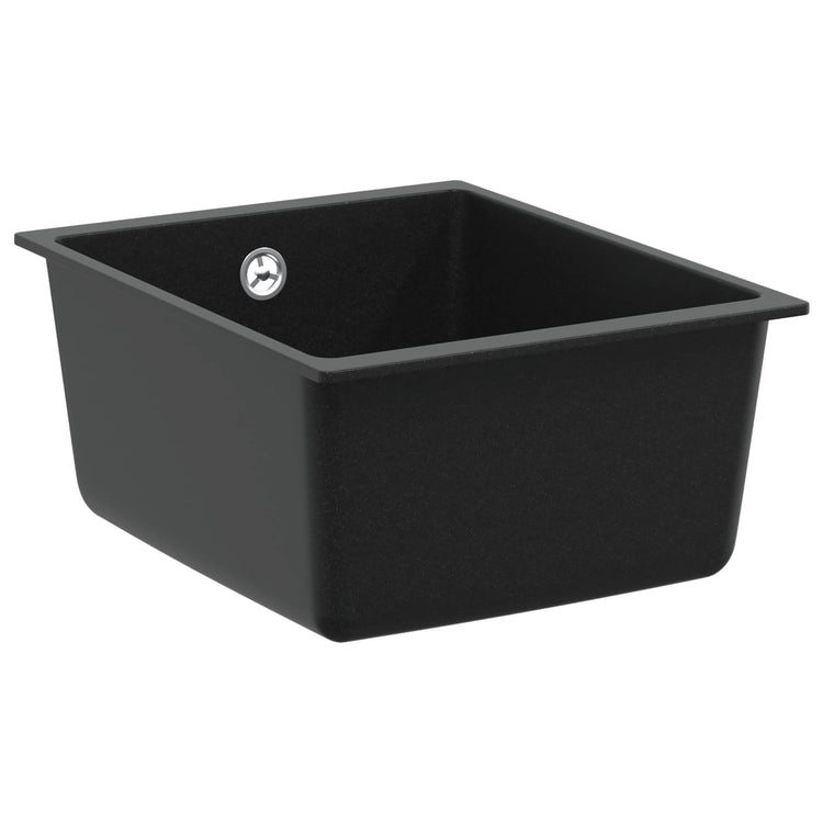 VidaXL Spüle schwarz 370 x 460 mm 80 % Quarz und 20 % Harz