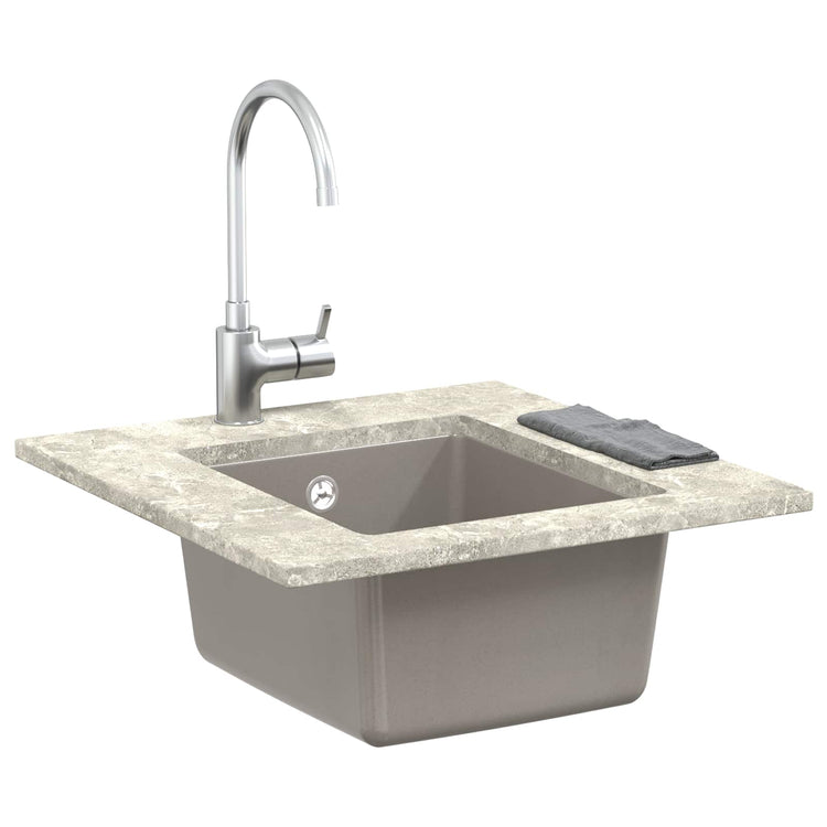 Vidaxx graues Waschbecken 370 x 460 mm 80 % Quarz und 20 % Harz