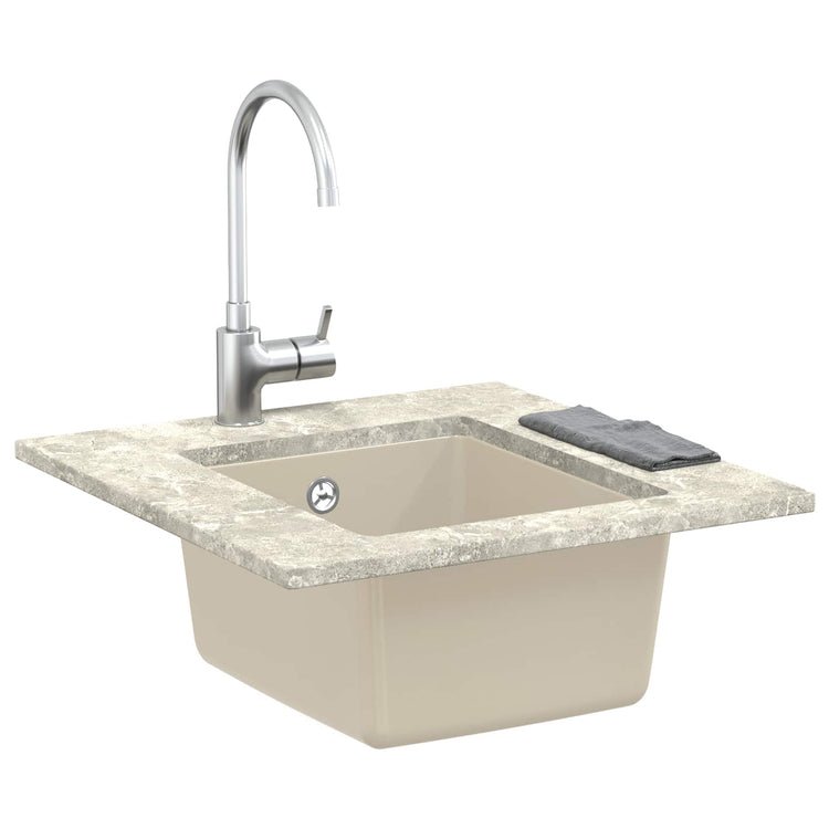 Vidaxx Waschbecken Beige 370 x 460 mm 80 % Quarz und 20 % Harz