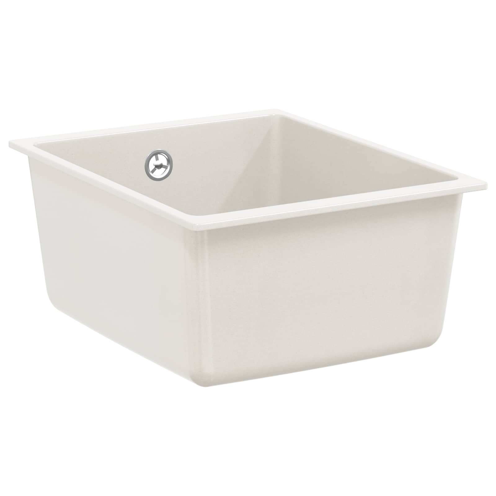 Vidaxx weißes Waschbecken 370 x 460 mm 80 % Quarz und 20 % Harz