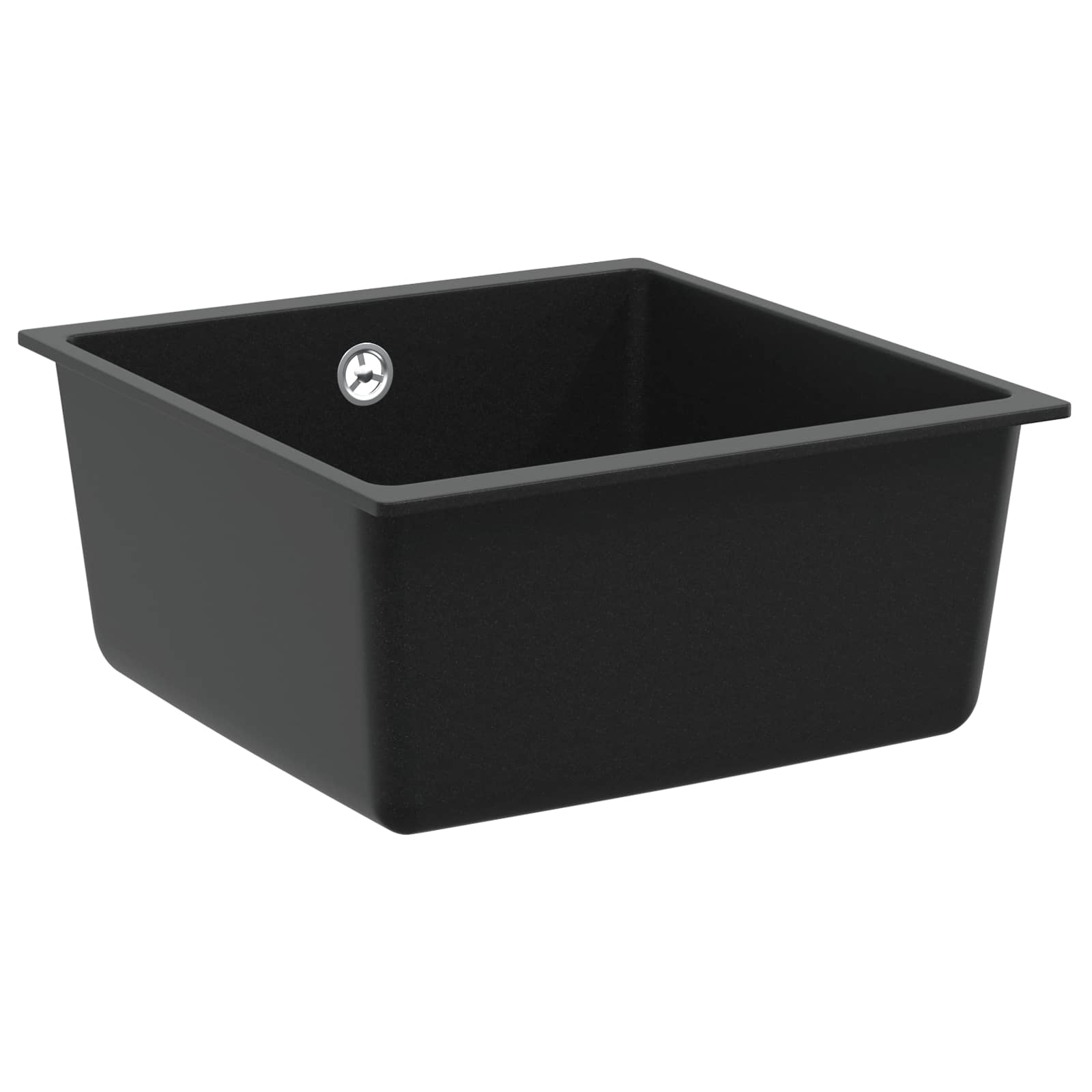VidaXL Spüle schwarz 430 x 460 mm 80 % Quarz und 20 % Harz