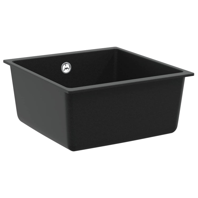 VidaXL Spüle schwarz 430 x 460 mm 80 % Quarz und 20 % Harz