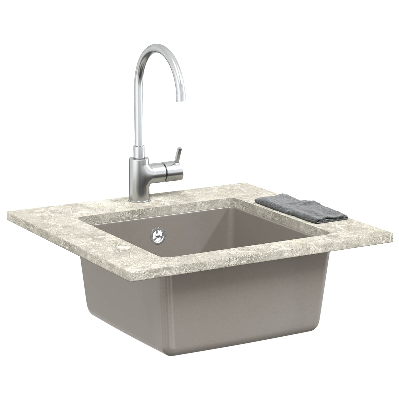 Vidaxx graues Waschbecken 430 x 460 mm 80 % Quarz und 20 % Harz