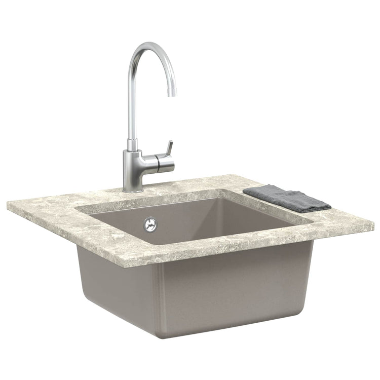 Vidaxx graues Waschbecken 430 x 460 mm 80 % Quarz und 20 % Harz