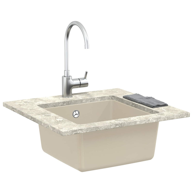 Vidaxx Waschbecken Beige 430 x 460 mm 80 % Quarz und 20 % Harz