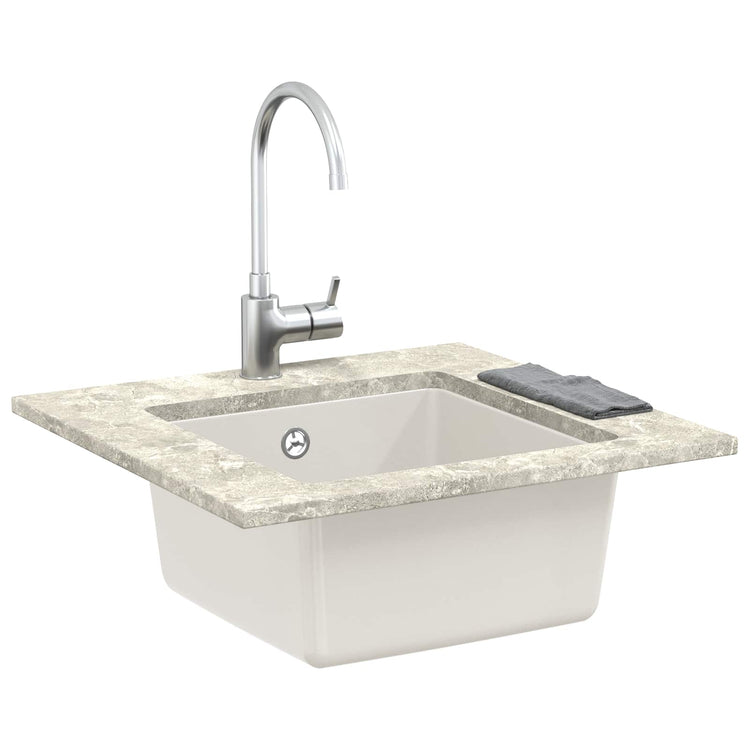Vidaxx weißes Waschbecken 430 x 460 mm 80 % Quarz und 20 % Harz