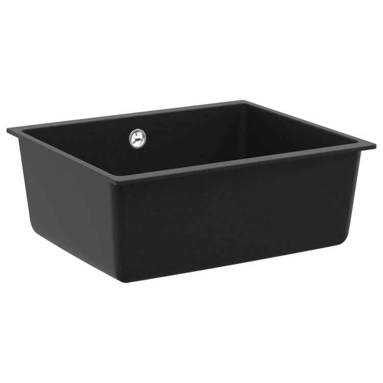VidaXL Spüle schwarz 530 x 460 mm 80 % Quarz und 20 % Harz