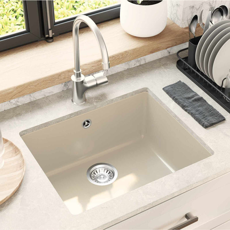 Vidaxx Waschbecken Beige 530 x 460 mm 80 % Quarz und 20 % Harz