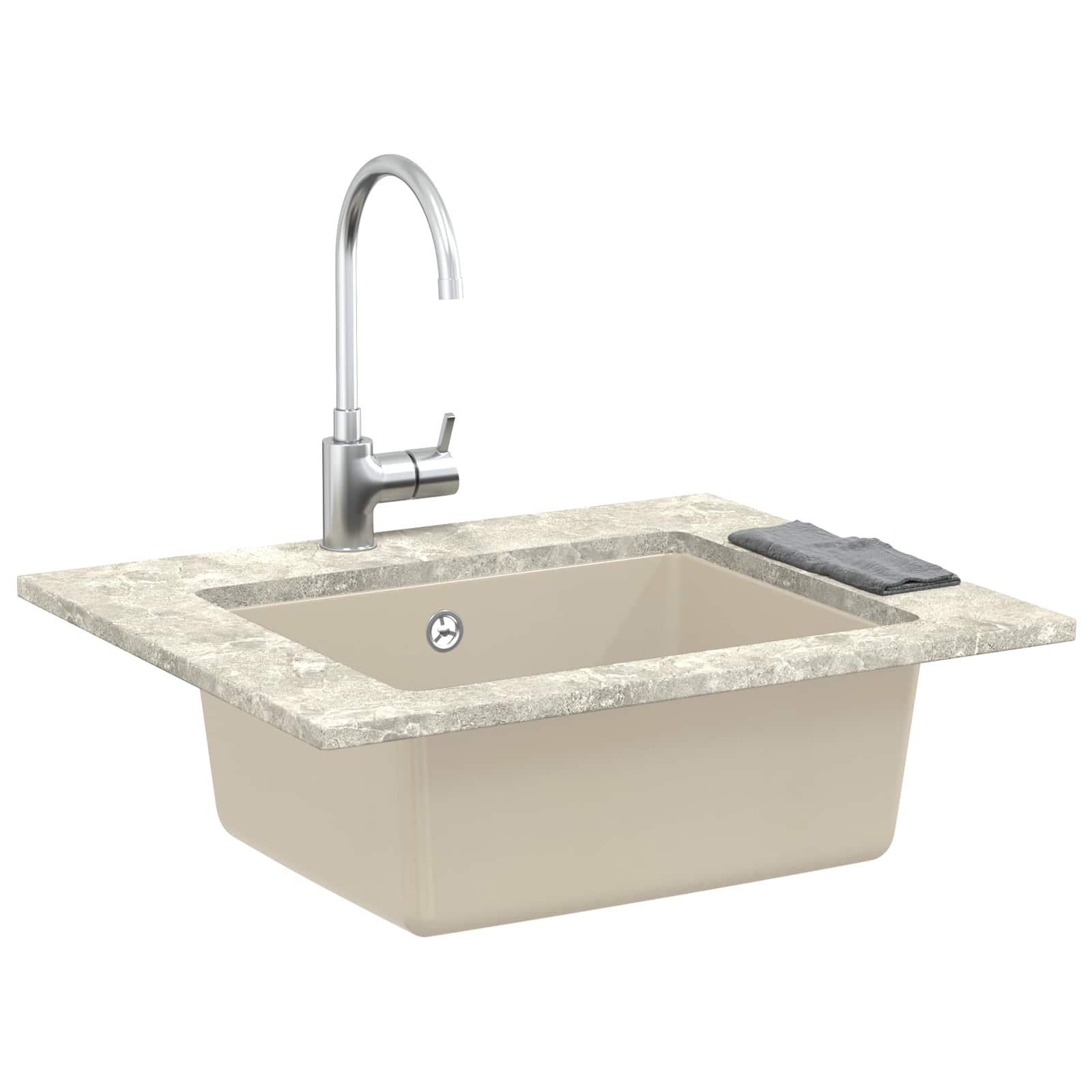 Vidaxx Waschbecken Beige 530 x 460 mm 80 % Quarz und 20 % Harz