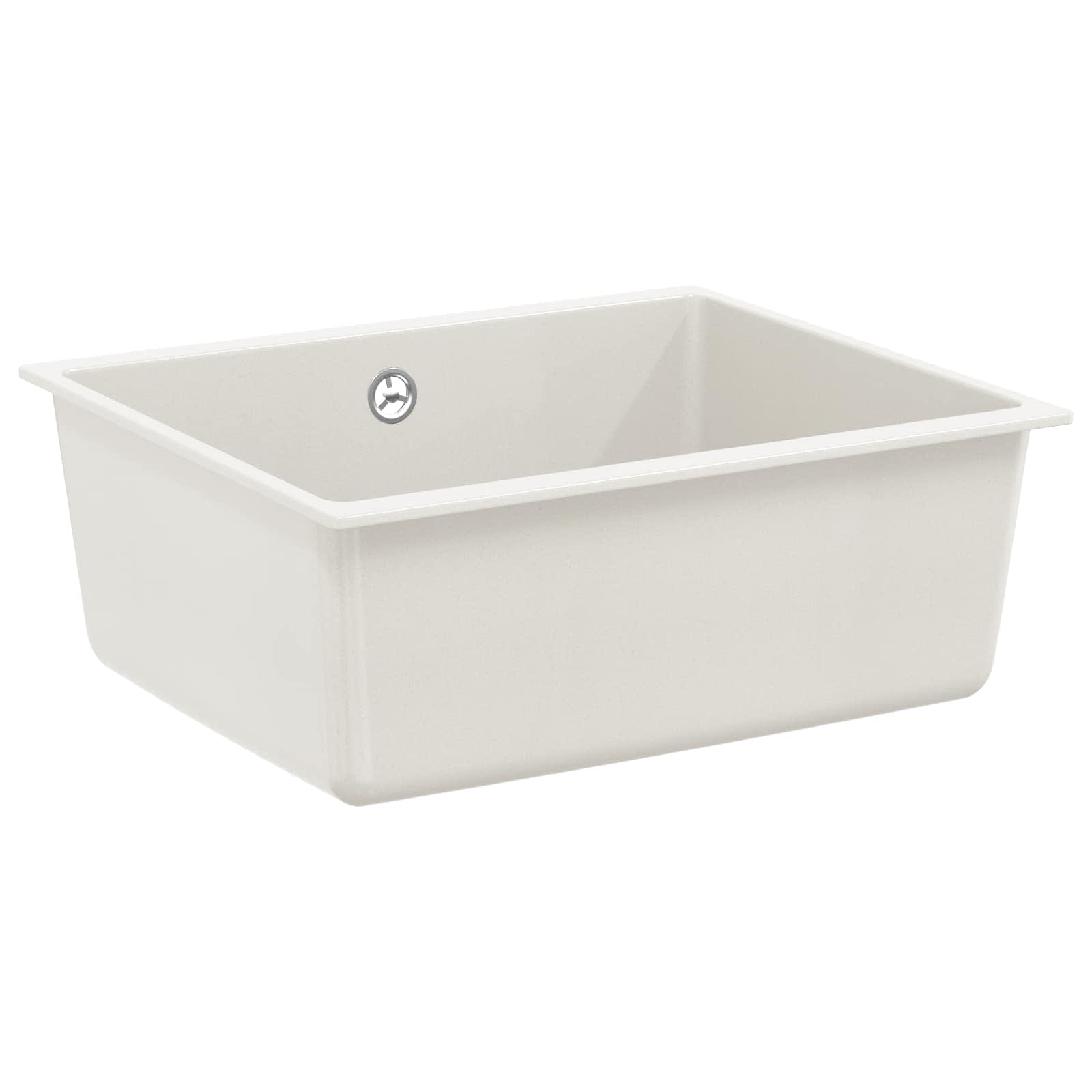 Vidaxx weißes Waschbecken 530 x 460 mm 80 % Quarz und 20 % Harz