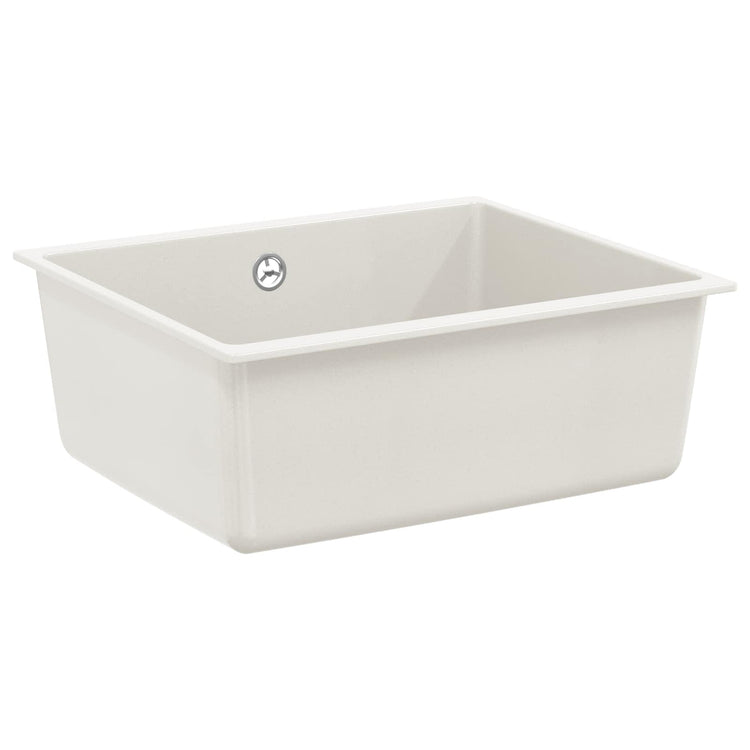 Vidaxx weißes Waschbecken 530 x 460 mm 80 % Quarz und 20 % Harz
