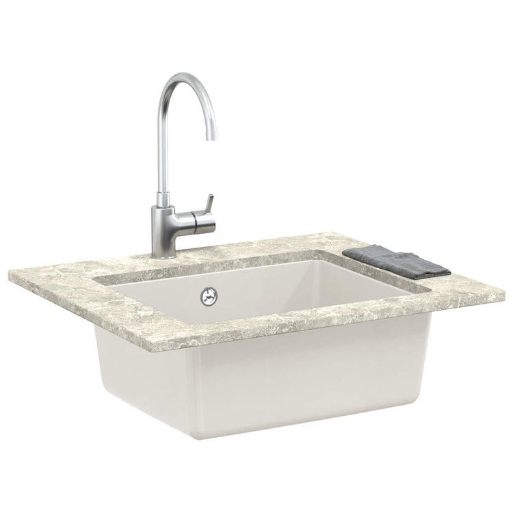 Vidaxx weißes Waschbecken 530 x 460 mm 80 % Quarz und 20 % Harz
