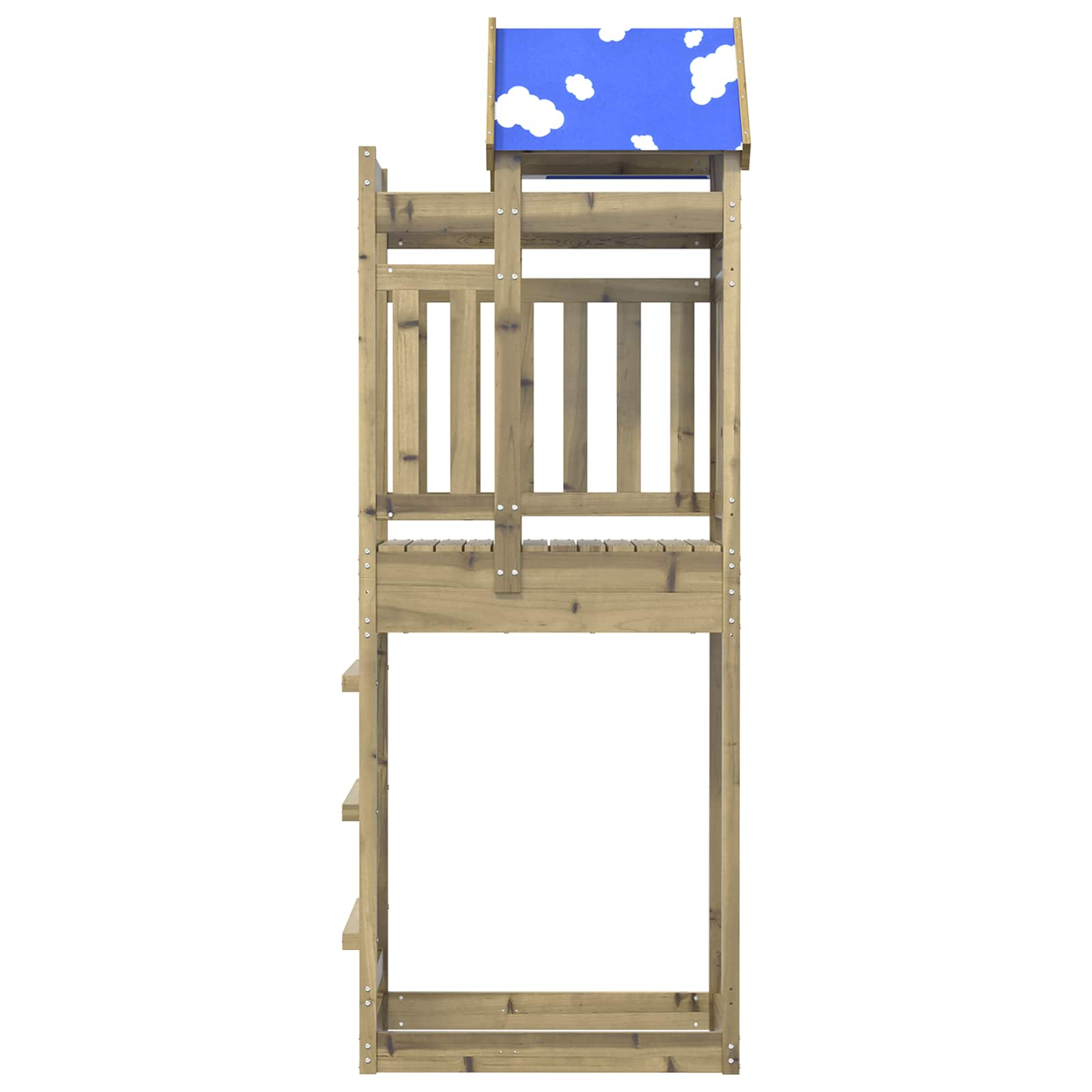 Vidaxl Spielturm braun 85 x 52,5 x 239 cm massives imprägniertes Holz