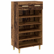 Vidaxxl Schuhschrank mit Schublade Altholz 60 x 35 x 105 cm verarbeitetes Holz - afbeelding 2