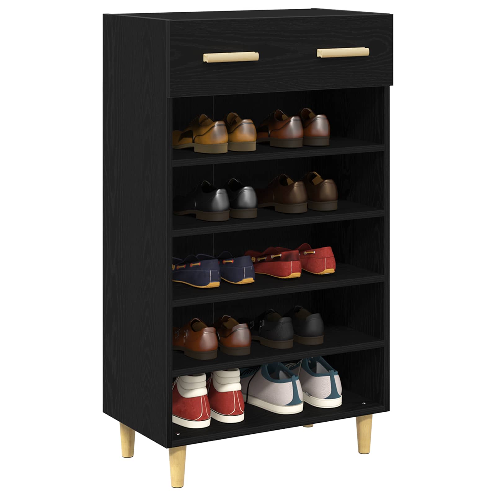 Vidaxx Schuhschrank mit Schublade Schwarzeiche 60 x 35 x 105 cm lackiertes Holz