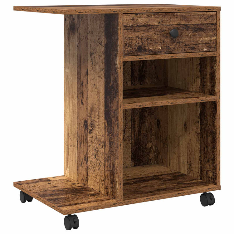 Vidaxxl Druckerständer mit Schublade Altholz 60 x 40 x 68,5 cm verarbeitetes Holz